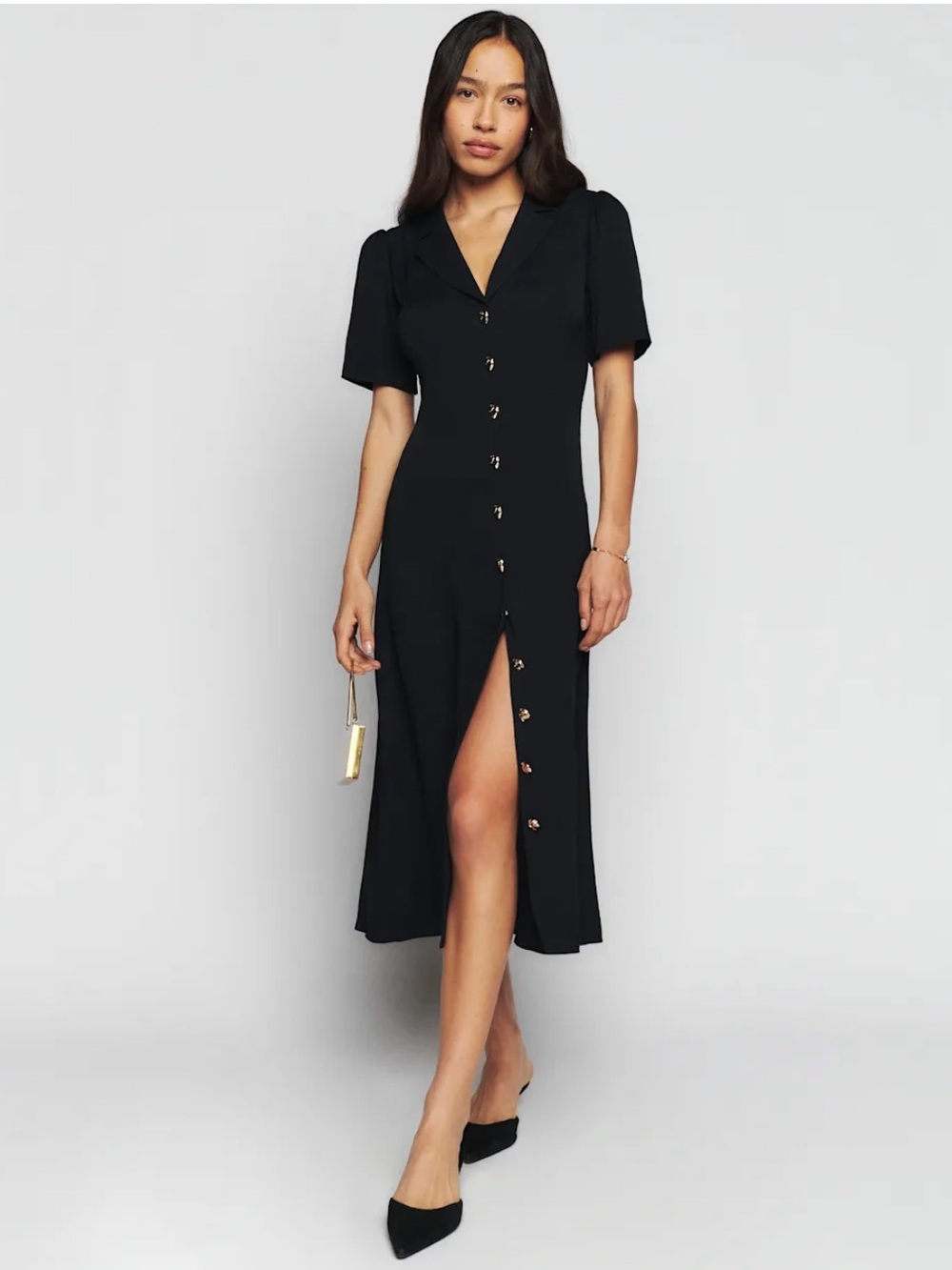 Reformation Wilde Dress Black - Size 4